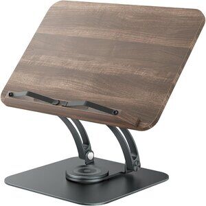 Book Stand for Reading, Adjustable Book Holder with 360° Swivel Base, Foldable C